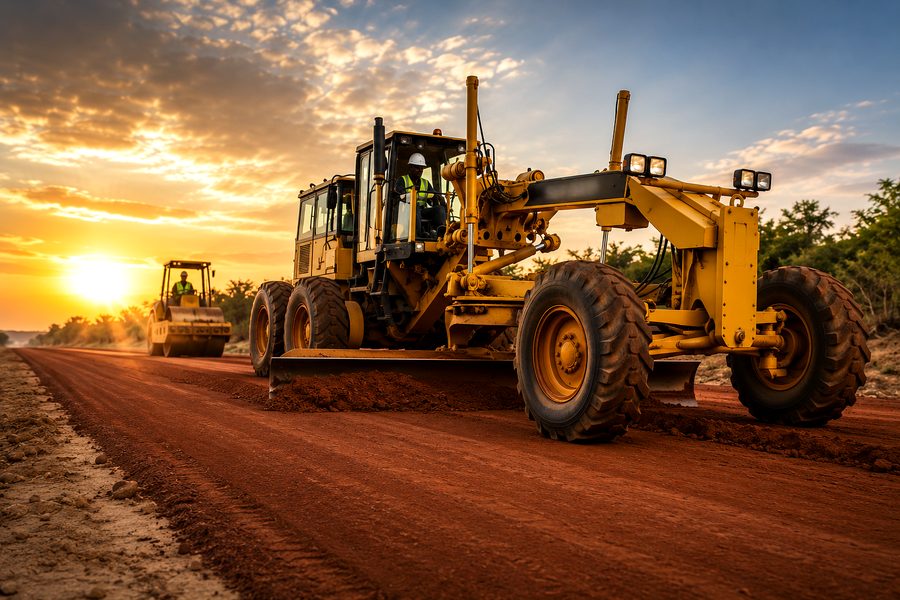 Grader sur piste de désenclavement — Thiès